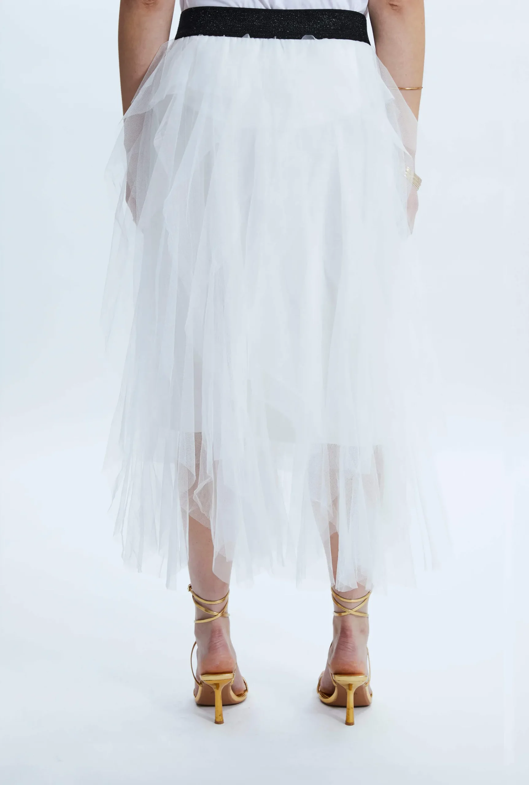 James Lakeland Organza Ruffled Skirt White