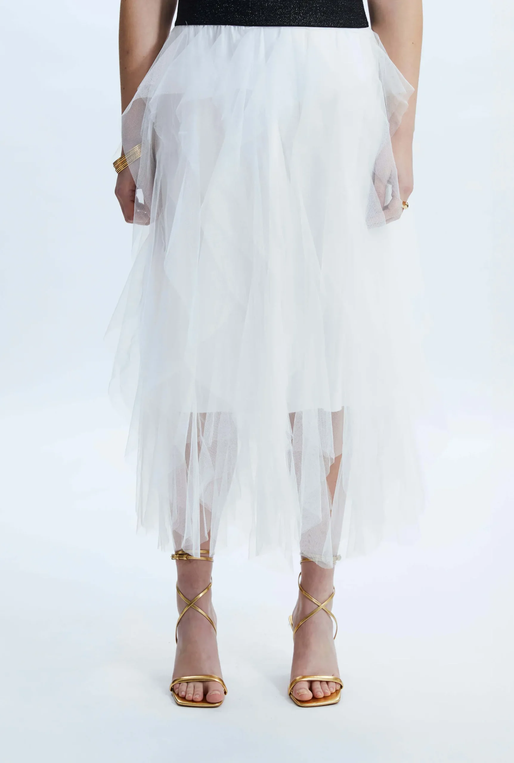 James Lakeland Organza Ruffled Skirt White