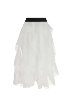 James Lakeland Organza Ruffled Skirt White