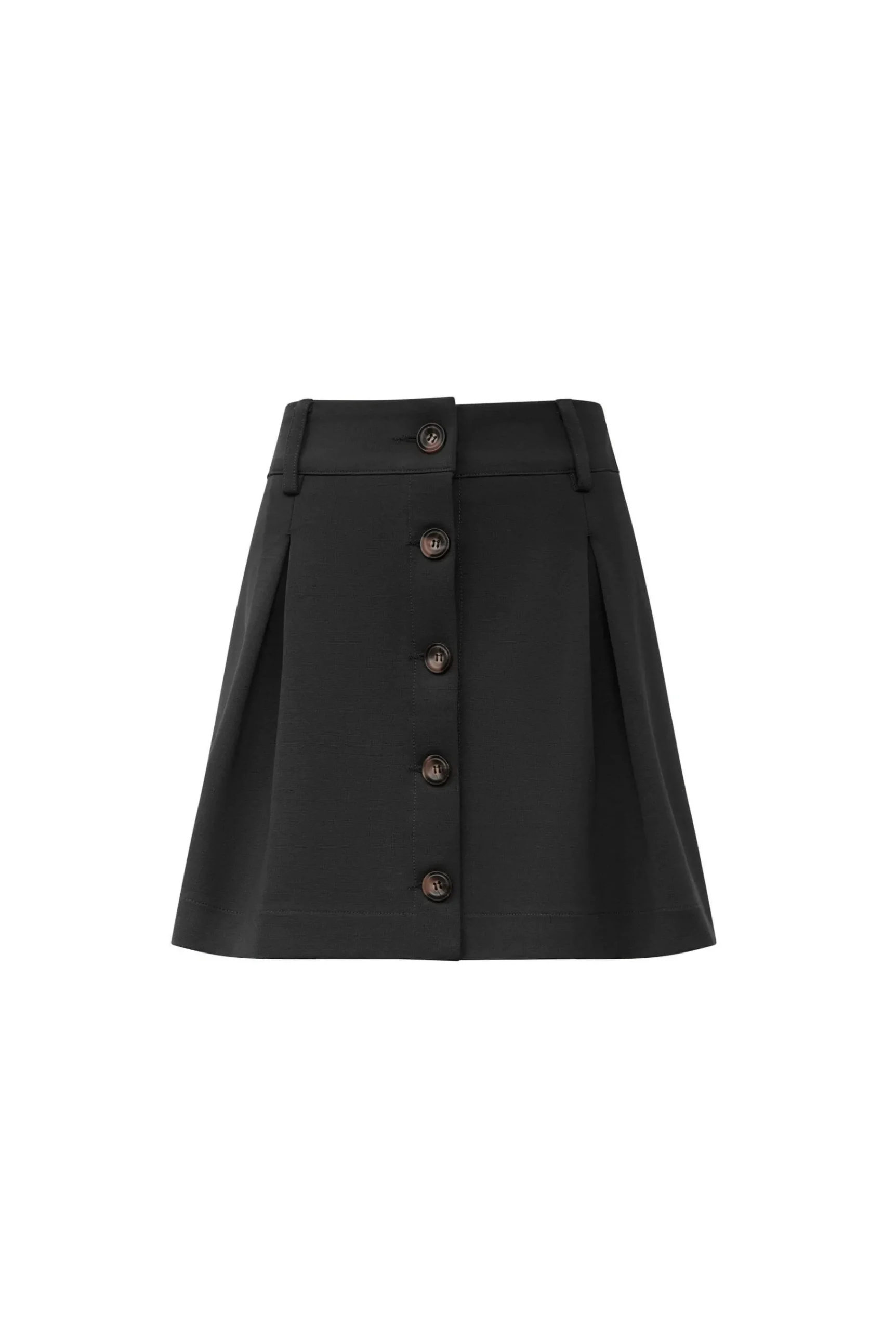 James Lakeland Pin Tuck Black Button Skirt