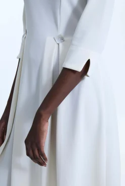 James Lakeland Pin Tuck Button Midi Dress Cream