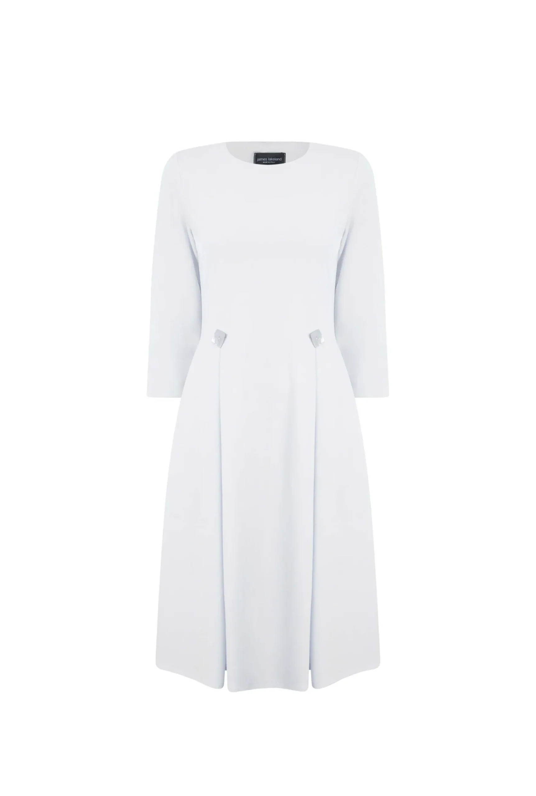 James Lakeland Pin Tuck Button Midi Dress Cream