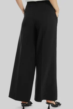 James Lakeland Pin Tuck Wide Leg Trousers Black