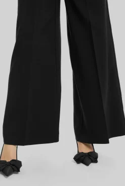 James Lakeland Pin Tuck Wide Leg Trousers Black