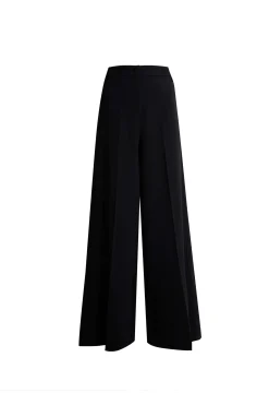 James Lakeland Pin Tuck Wide Leg Trousers Black