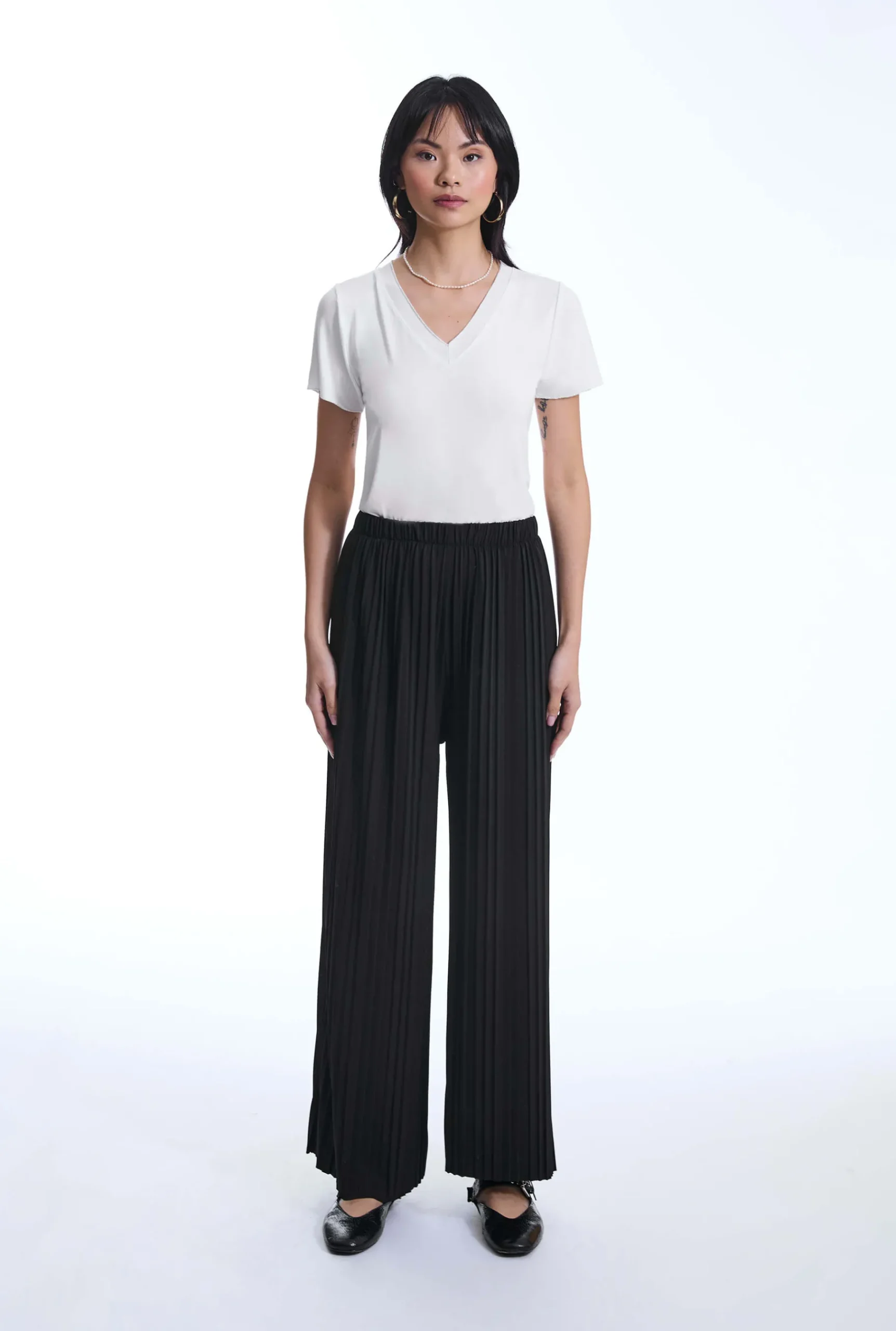 James Lakeland Pleated Black Trousers