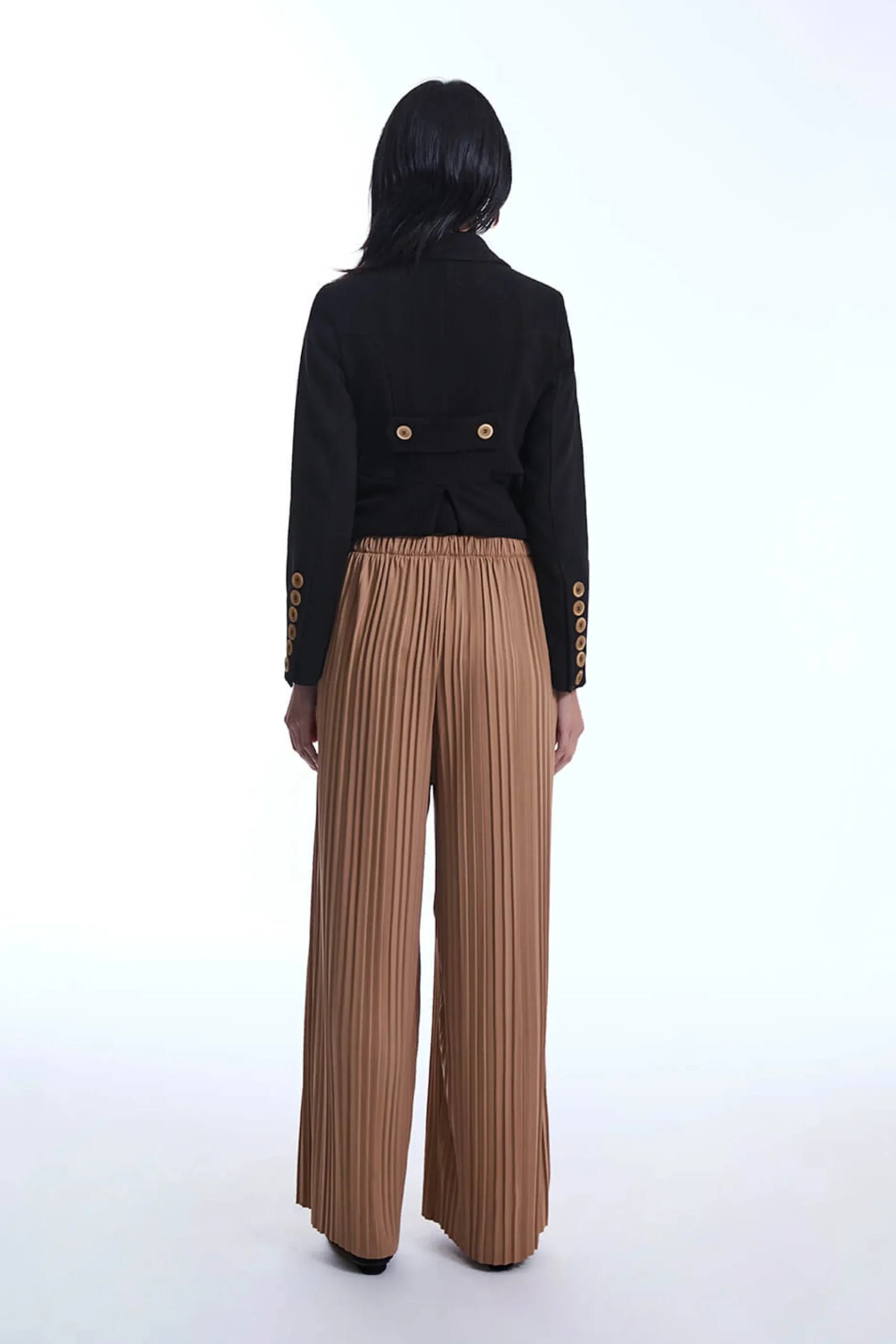 James Lakeland Pleated Camel Trousers