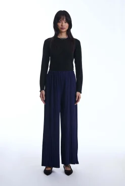 James Lakeland Pleated Navy Trousers