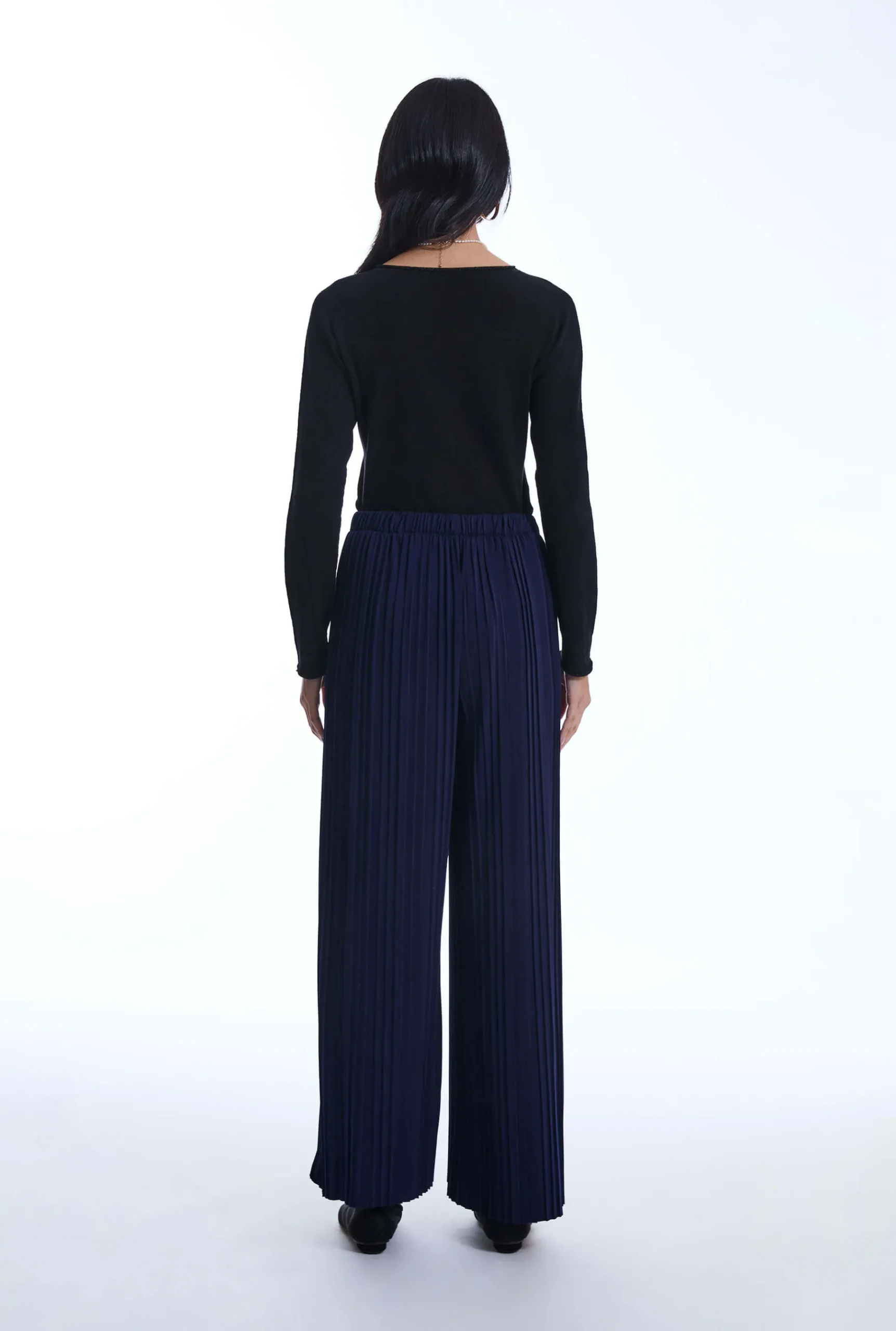 James Lakeland Pleated Navy Trousers
