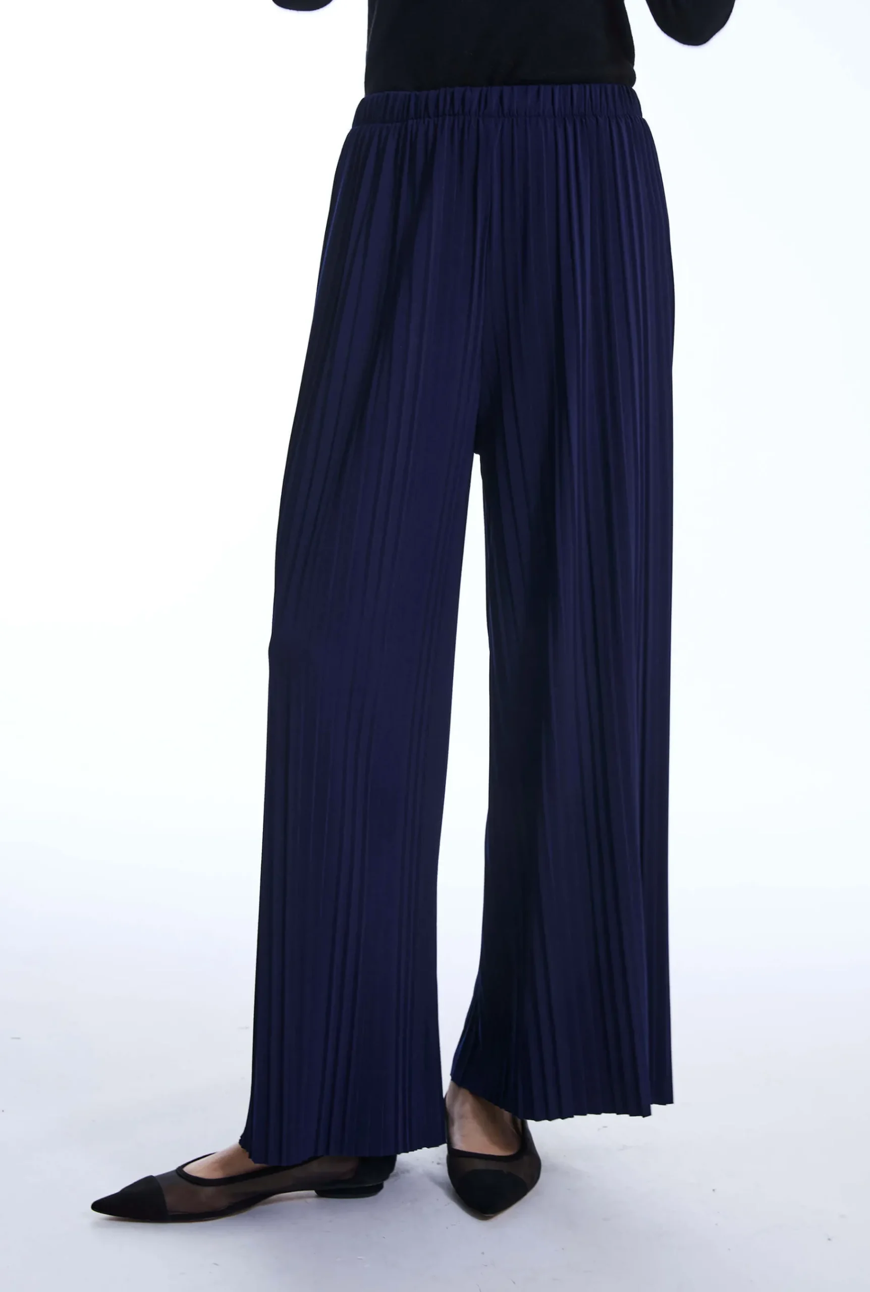 James Lakeland Pleated Navy Trousers