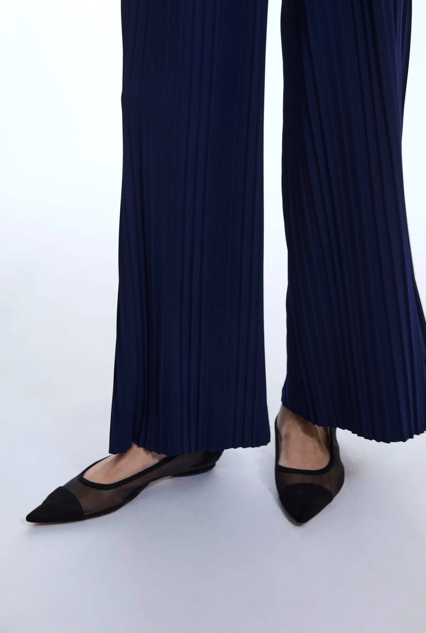 James Lakeland Pleated Navy Trousers