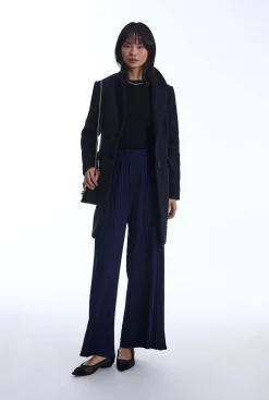 James Lakeland Pleated Navy Trousers