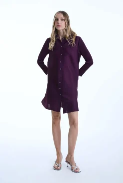 James Lakeland Pleated Purple Dress