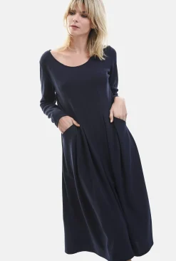 James Lakeland Pocket Midi Dress Navy