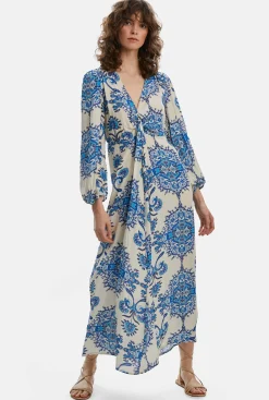 James Lakeland Printed Knot Midi Dress Blue