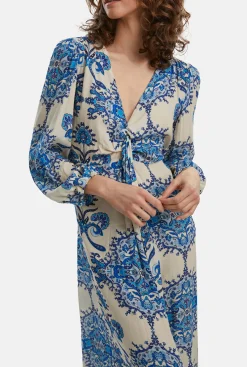 James Lakeland Printed Knot Midi Dress Blue
