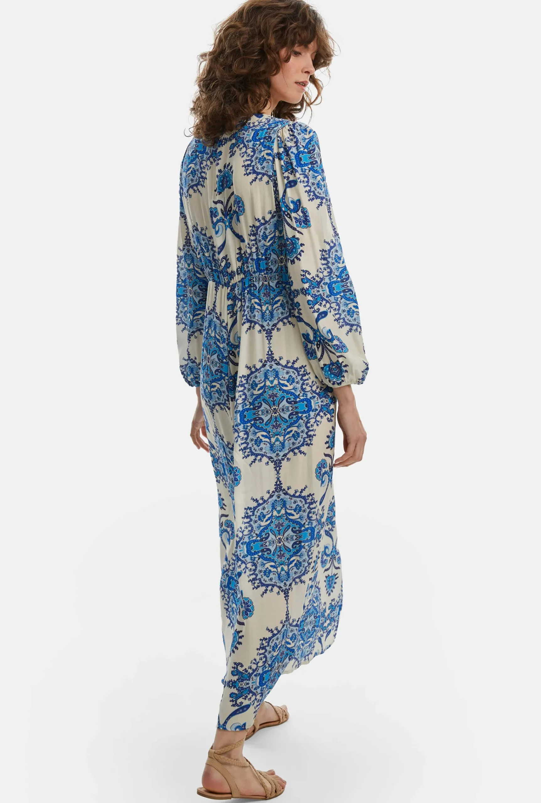 James Lakeland Printed Knot Midi Dress Blue