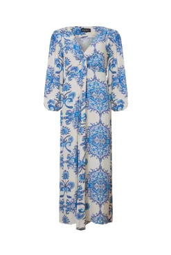 James Lakeland Printed Knot Midi Dress Blue