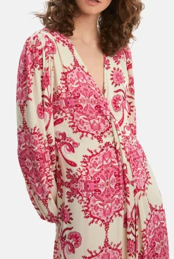 James Lakeland Printed Knot Midi Dress Pink