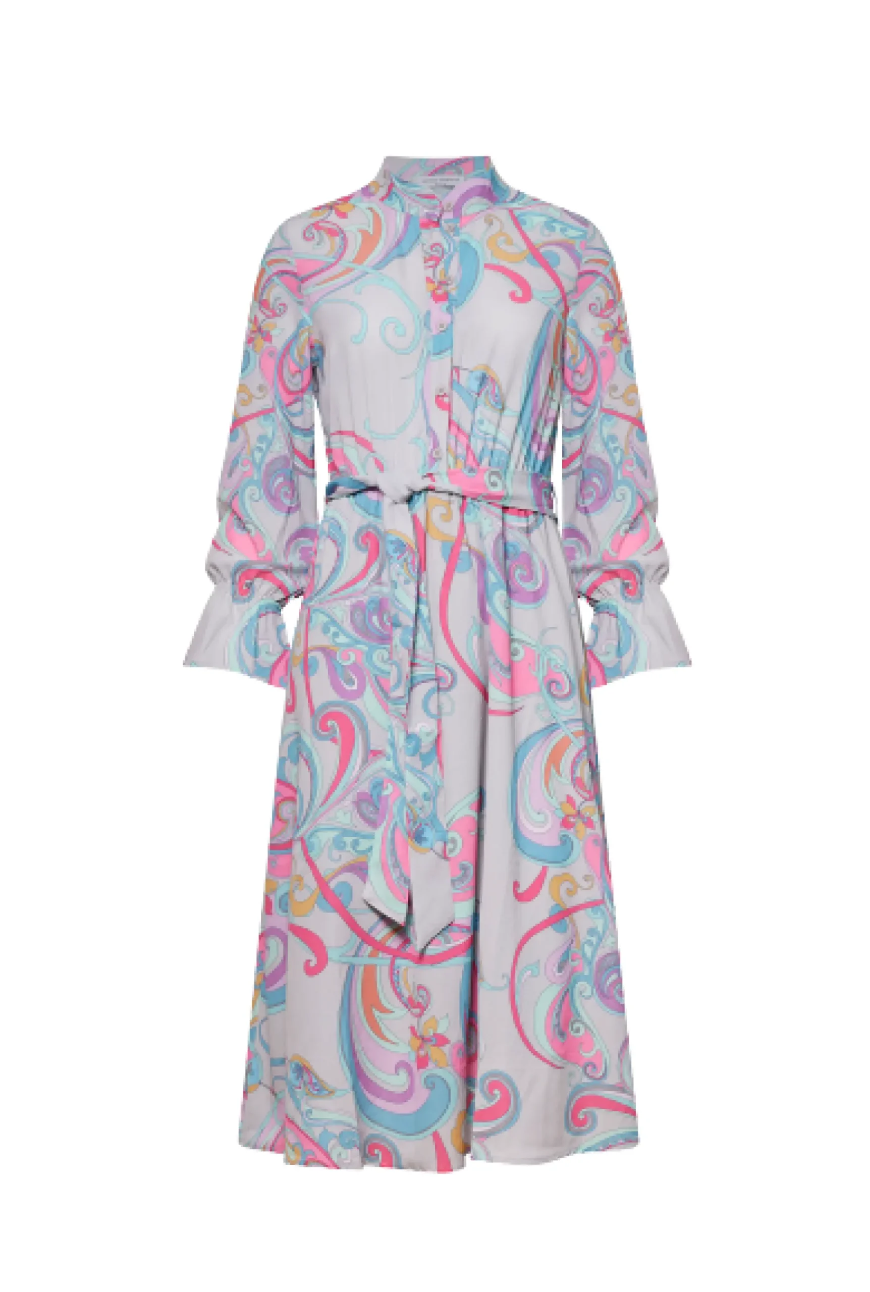 James Lakeland Printed Midi Dress Grey Mutlicolour