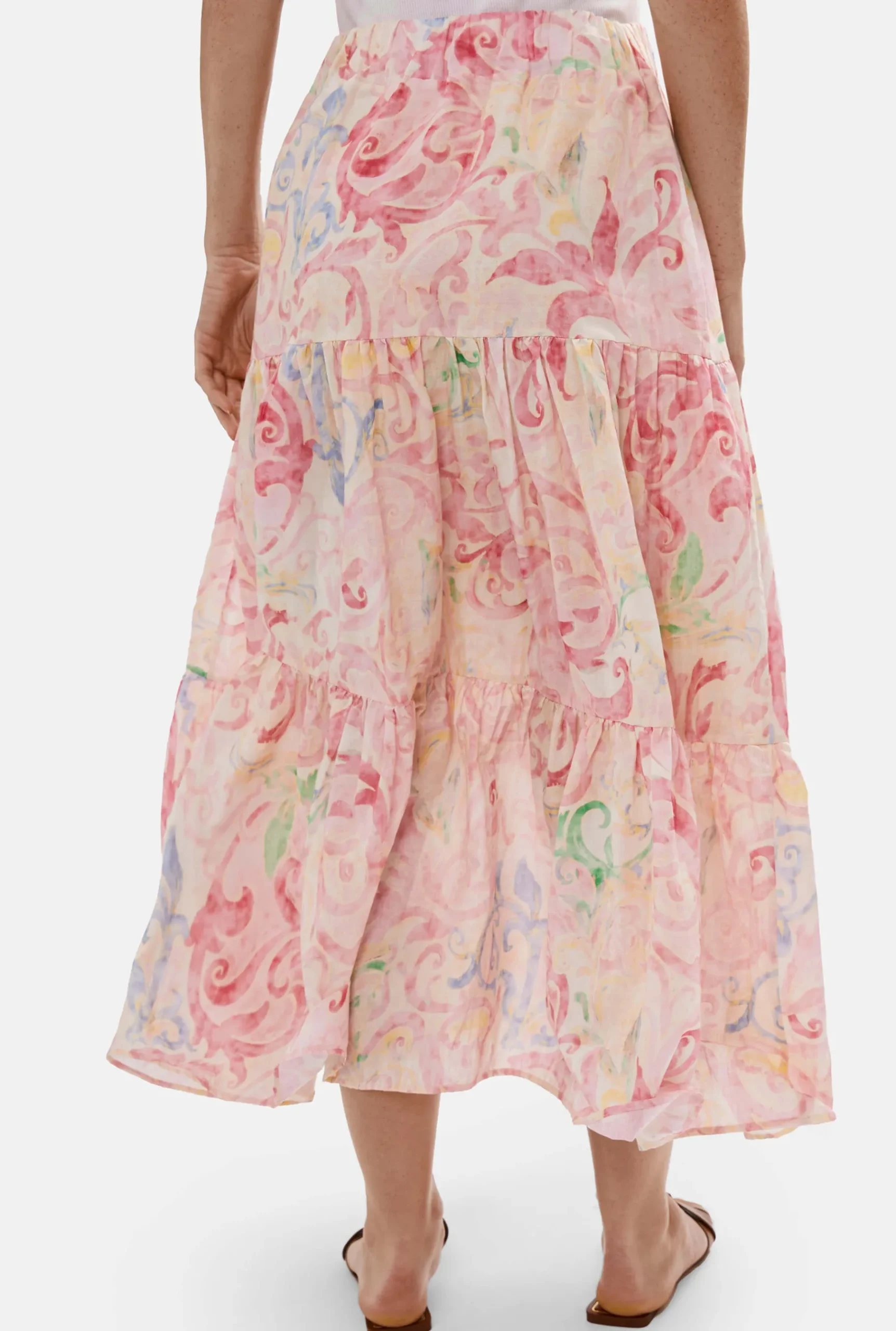 James Lakeland Printed Tiered Midi Skirt