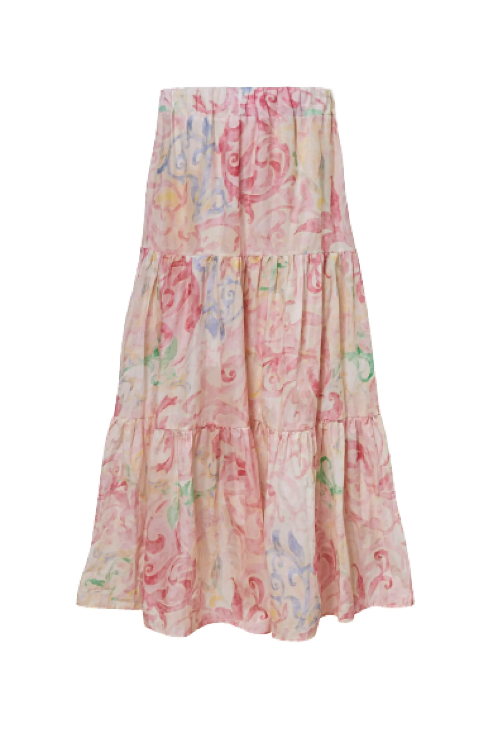 James Lakeland Printed Tiered Midi Skirt