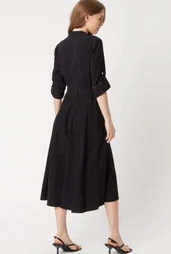 James Lakeland Roll Sleeve Midi Dress Black