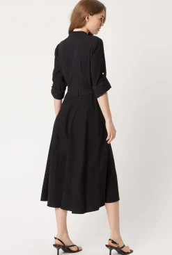 James Lakeland Roll Sleeve Midi Dress Black