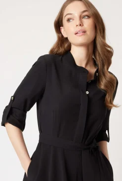 James Lakeland Roll Sleeve Midi Dress Black