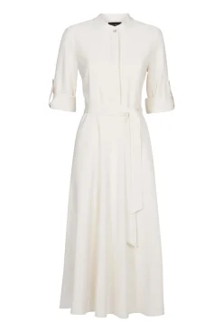 James Lakeland Roll Sleeve Midi Dress Cream