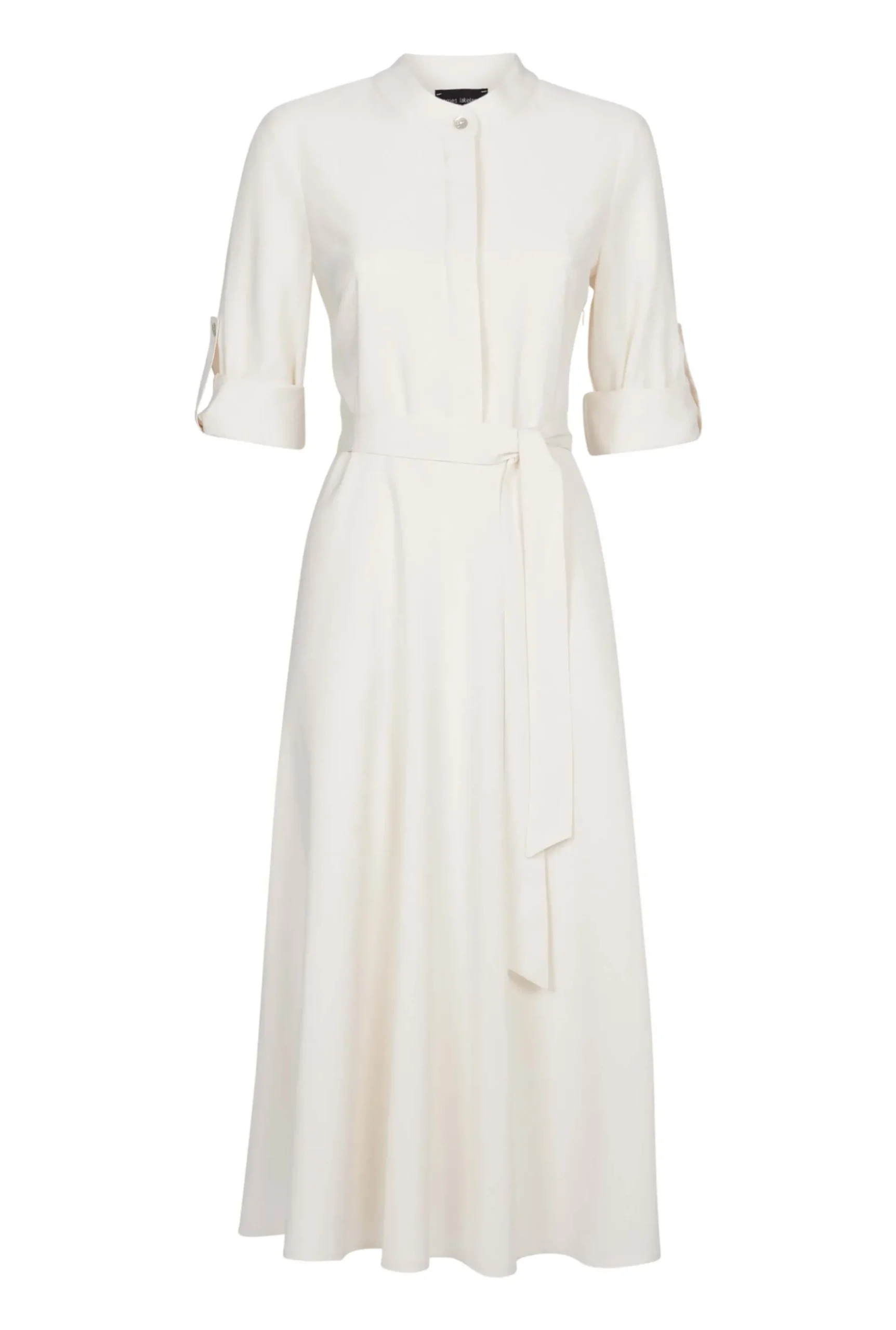 James Lakeland Roll Sleeve Midi Dress Cream