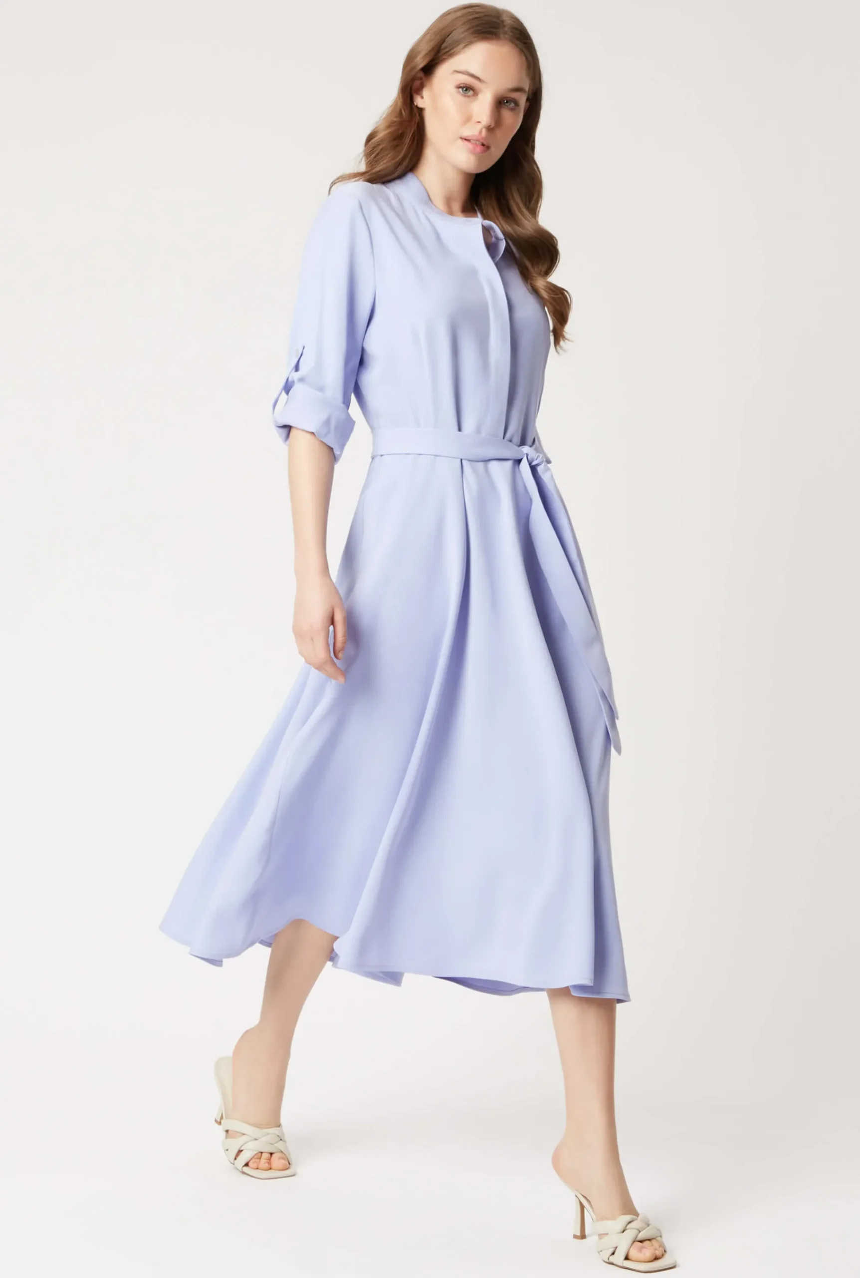 James Lakeland Roll Sleeve Midi Dress Lilac