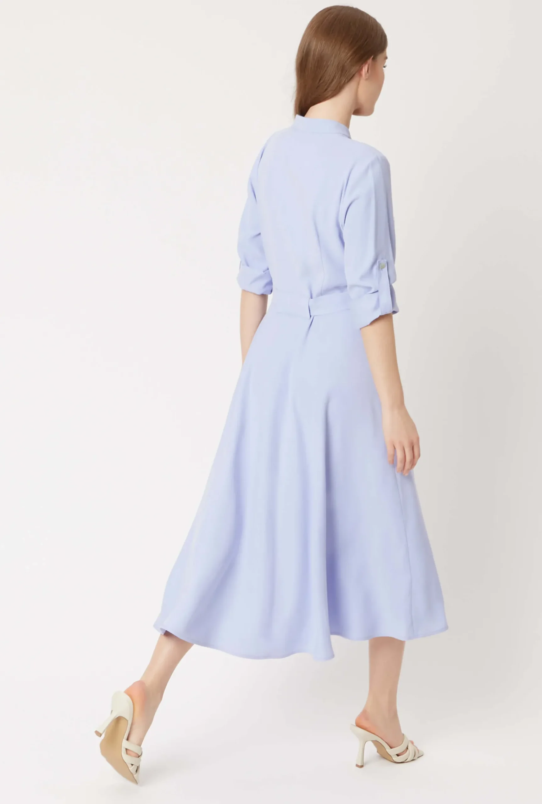 James Lakeland Roll Sleeve Midi Dress Lilac