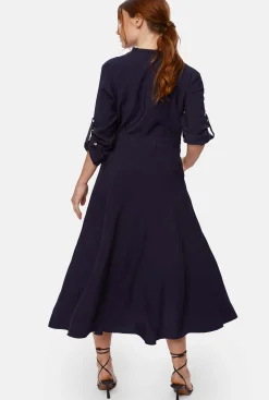 James Lakeland Roll Sleeve Midi Dress Navy
