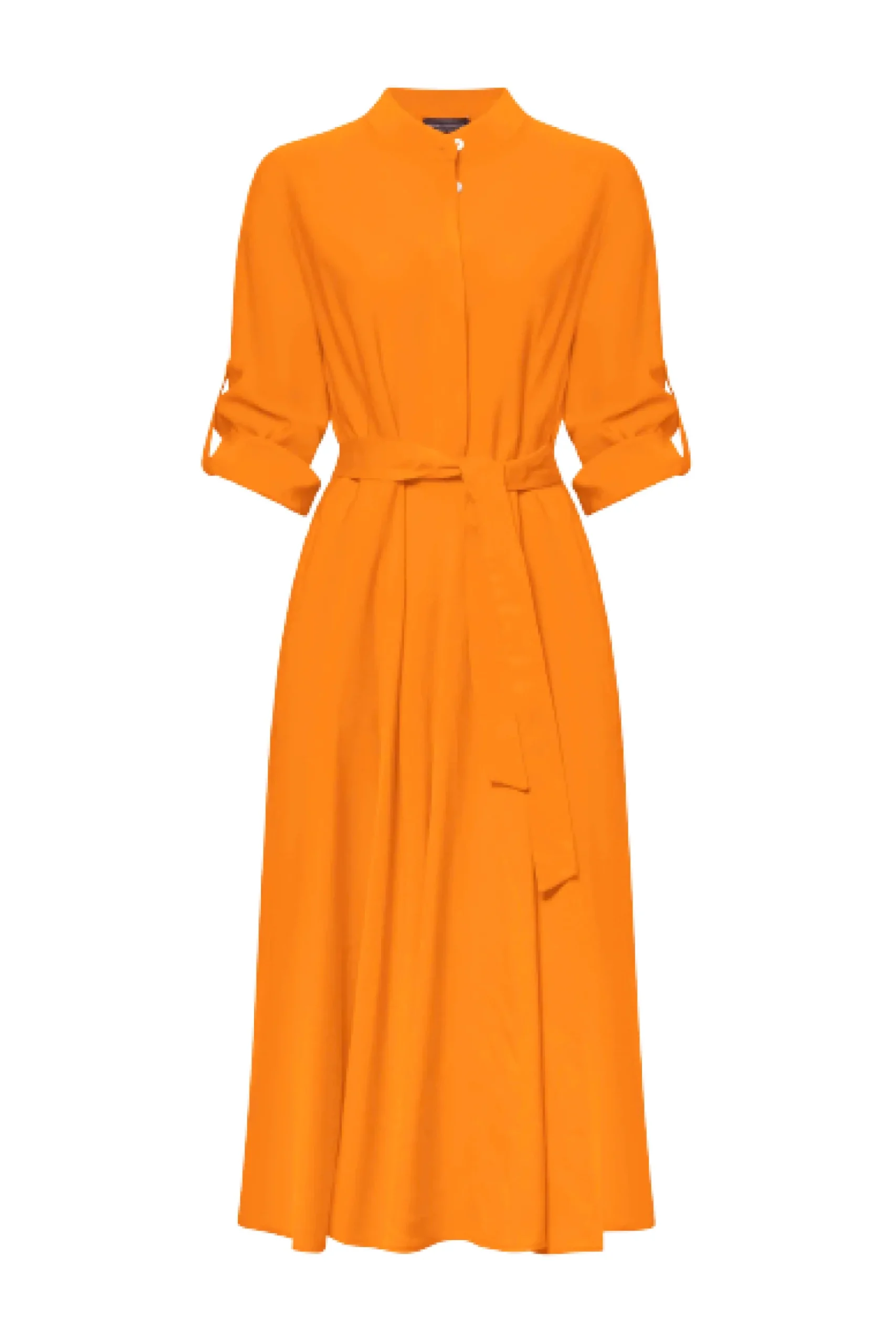 James Lakeland Roll Sleeve Midi Dress Orange