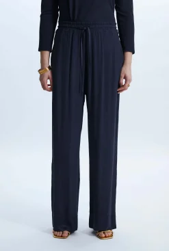 James Lakeland Satin Trim Wide Leg Joggers