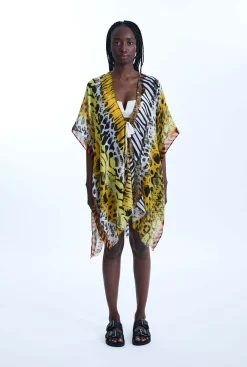 James Lakeland Savage Print Kaftan Yellow
