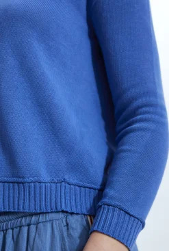 James Lakeland Scoop Neck Piped Edge Knit Denim