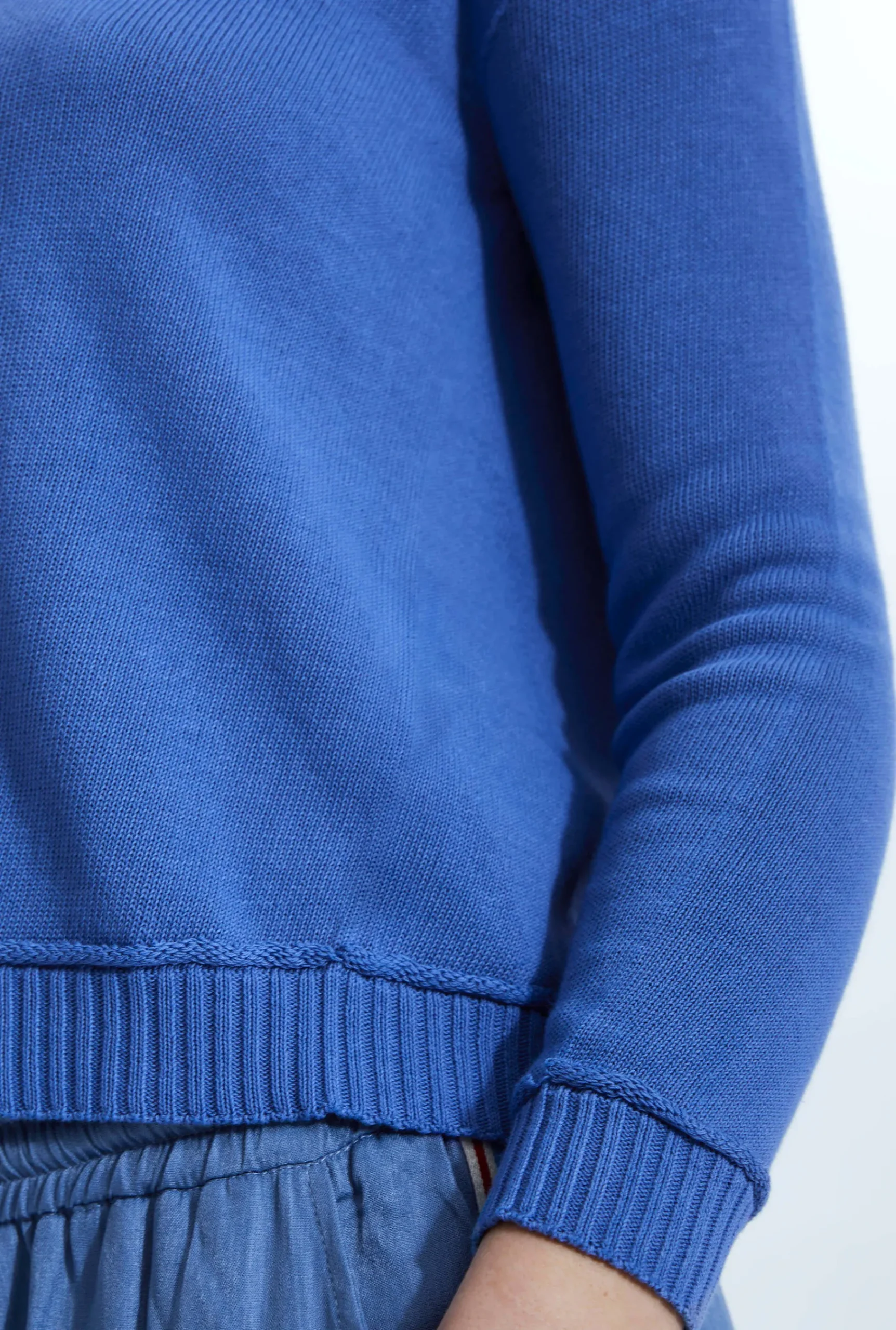 James Lakeland Scoop Neck Piped Edge Knit Denim