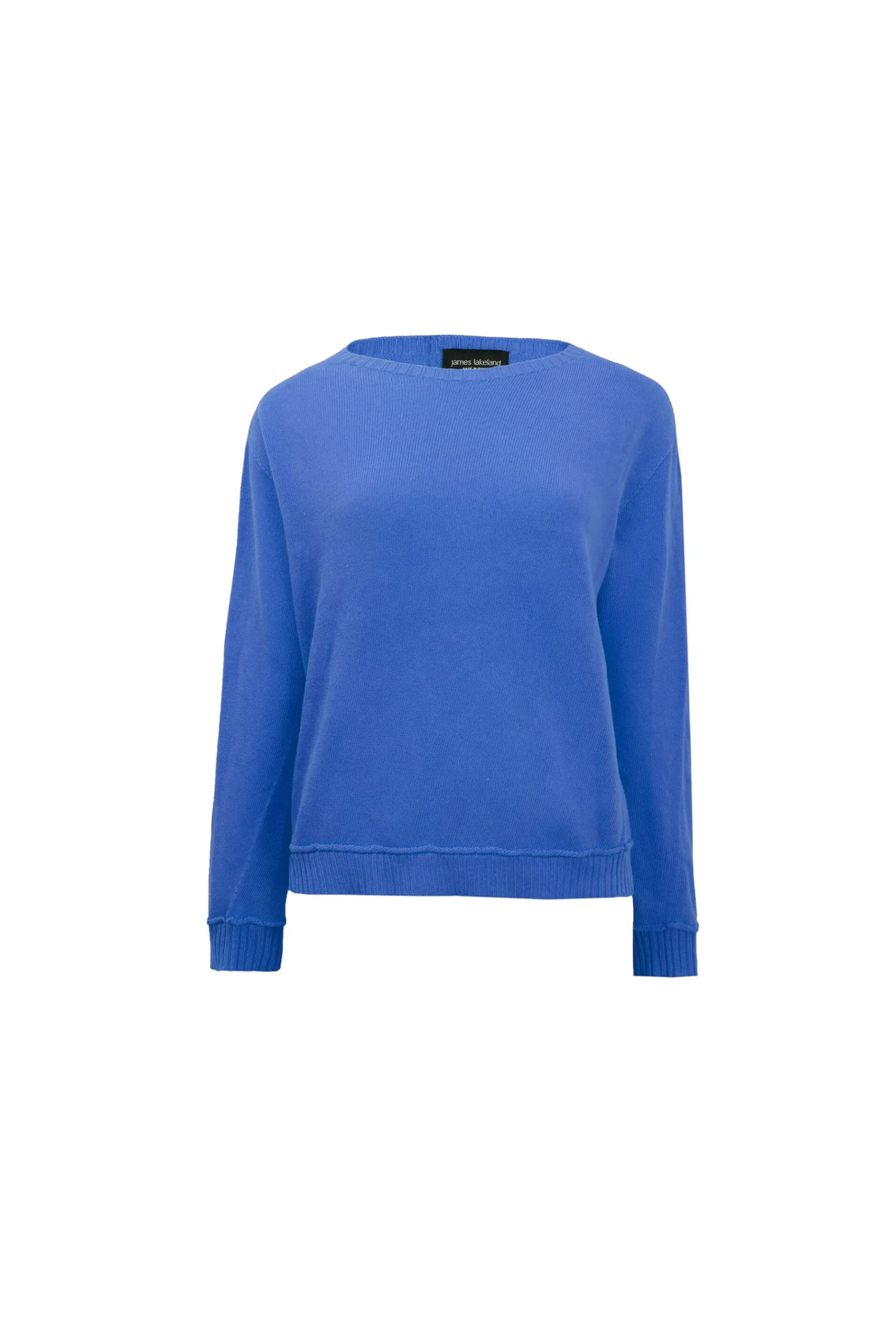 James Lakeland Scoop Neck Piped Edge Knit Denim