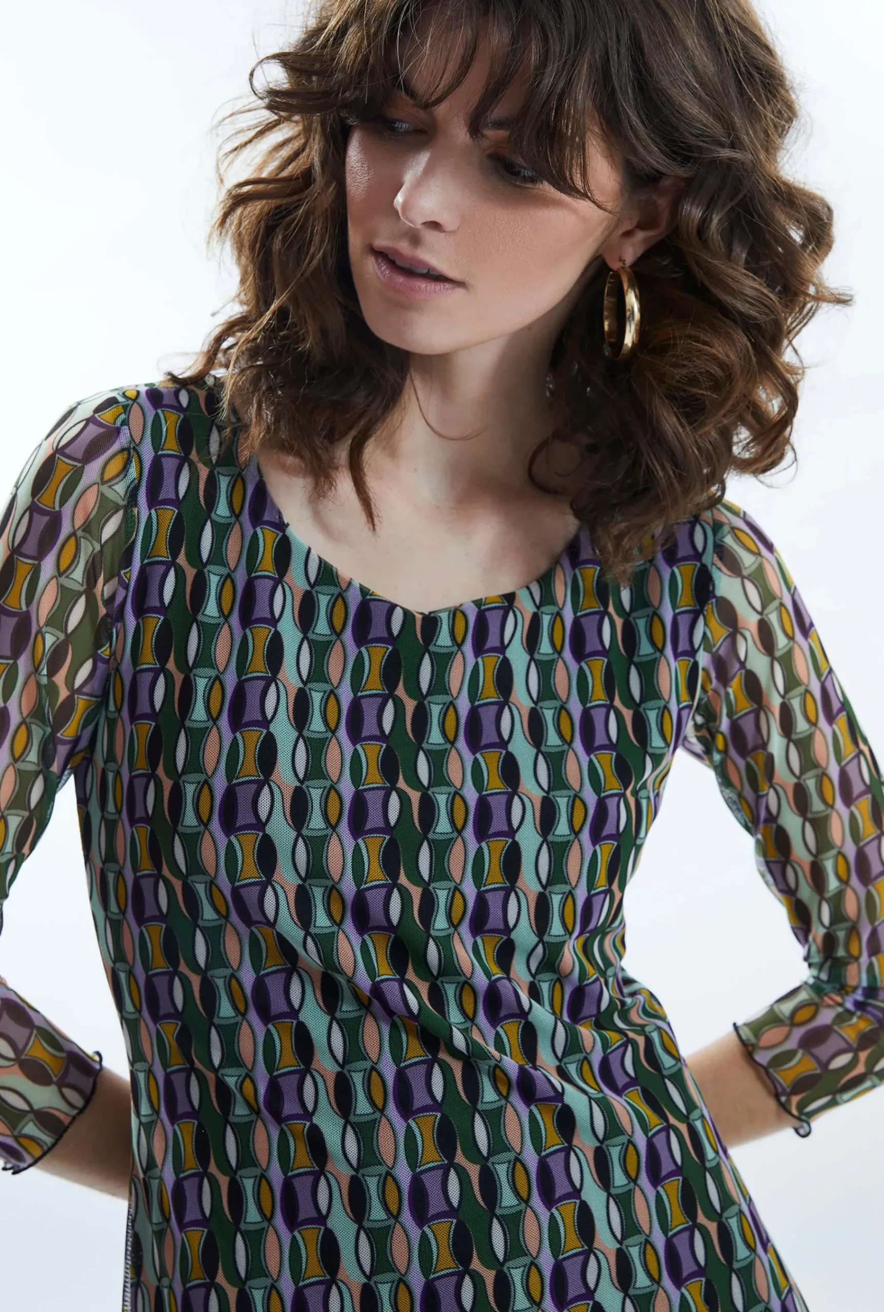 James Lakeland Sheer Sleeve Boho Dress