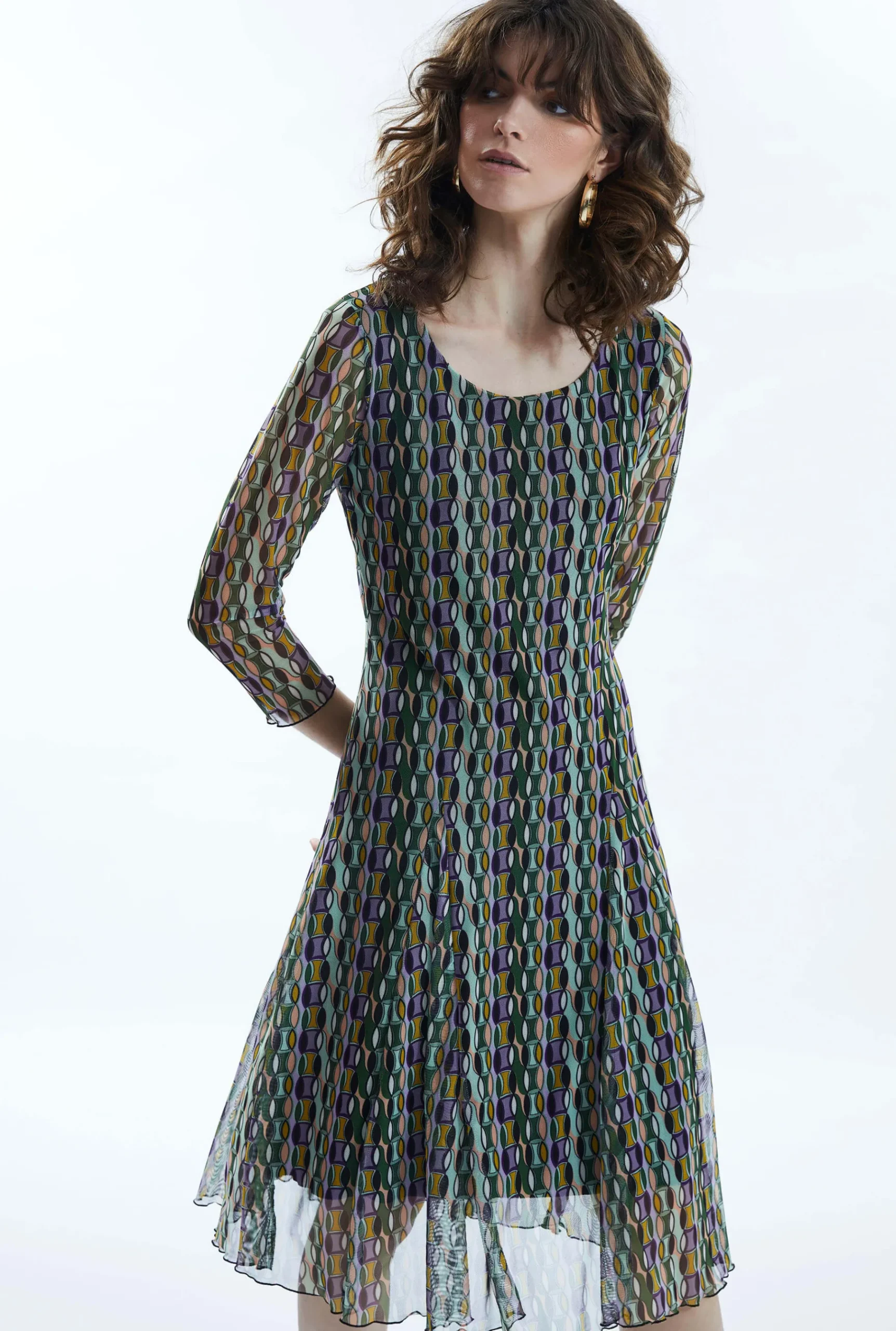 James Lakeland Sheer Sleeve Boho Dress