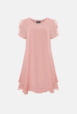 James Lakeland Short Sleeve Wave Hem Dress Pale Pink