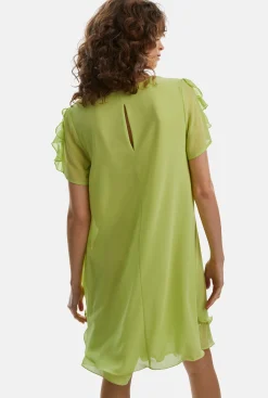 James Lakeland Short Sleeve Wave Hem Dress Lime