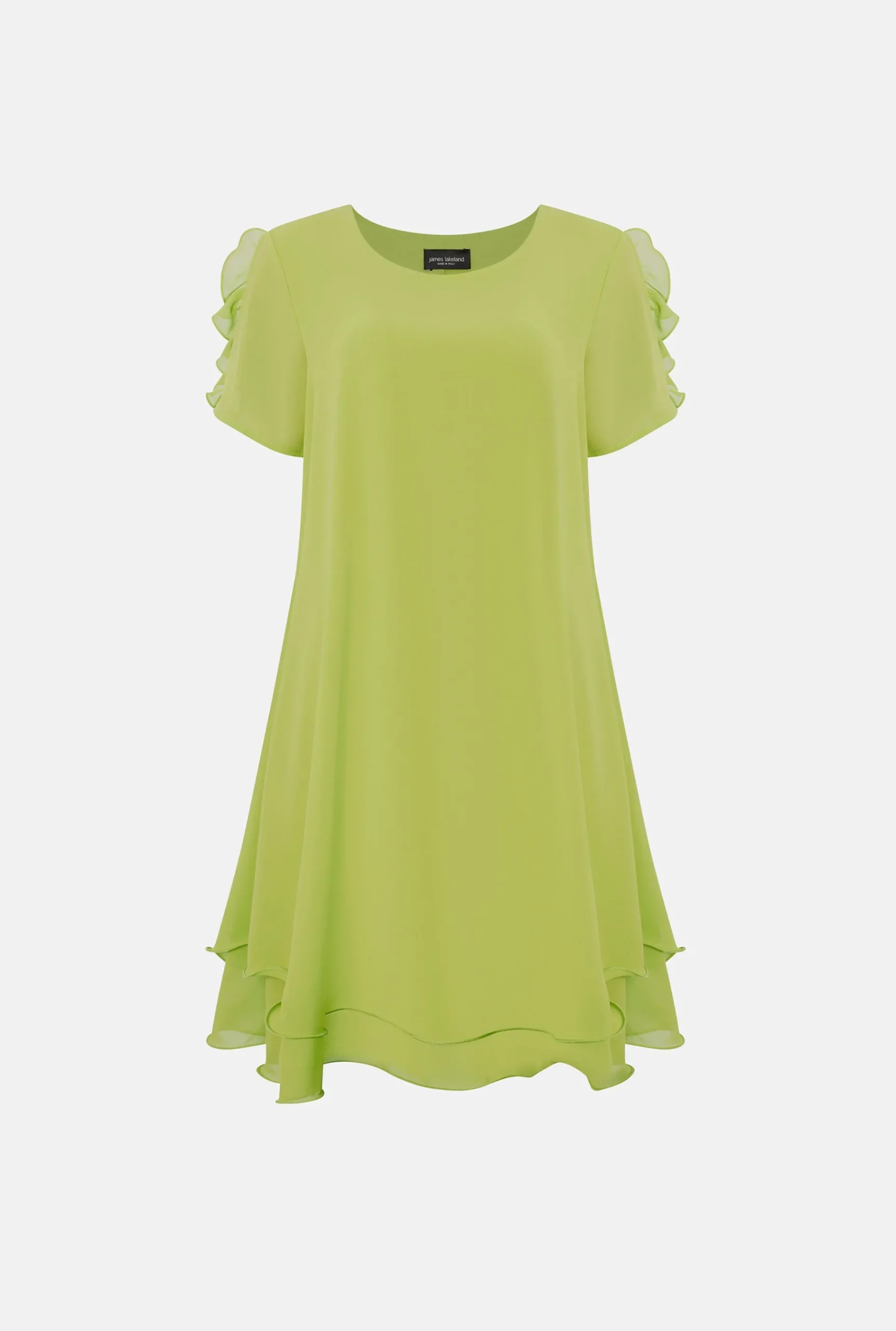James Lakeland Short Sleeve Wave Hem Dress Lime