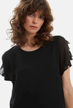 James Lakeland Short Sleeve Wave Hem Dress Black