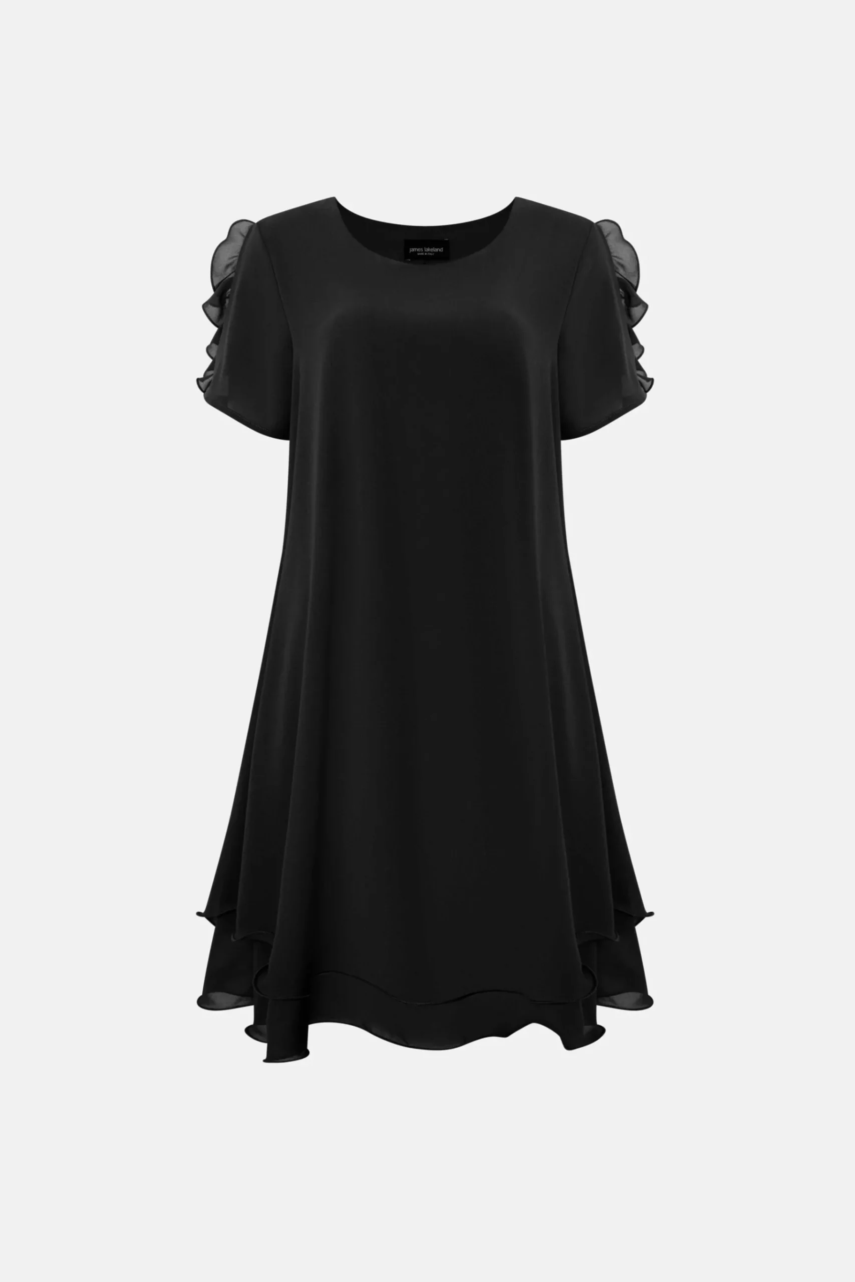 James Lakeland Short Sleeve Wave Hem Dress Black