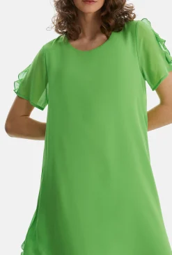 James Lakeland Short Sleeve Wave Hem Dress Green