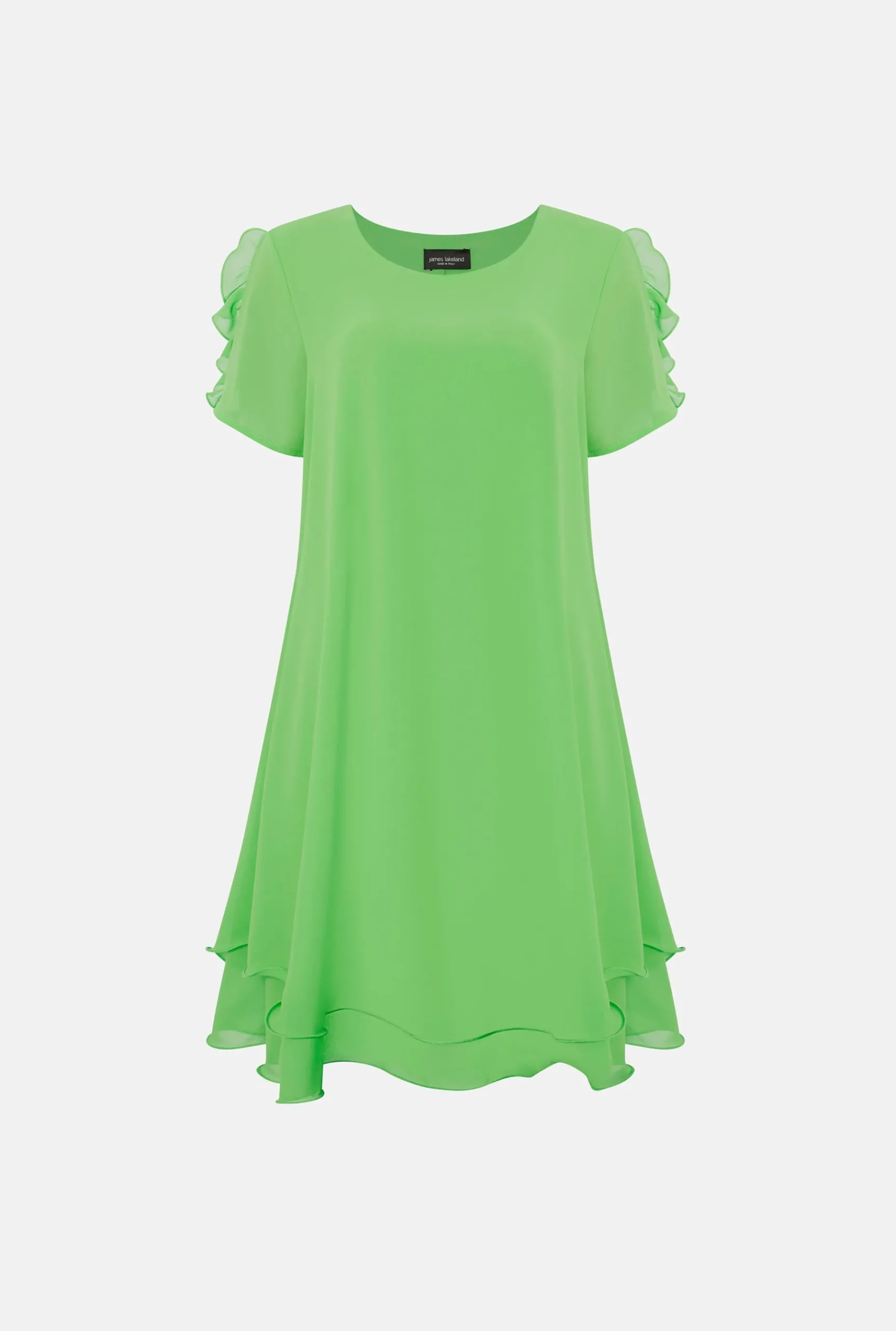 James Lakeland Short Sleeve Wave Hem Dress Green
