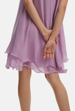 James Lakeland Short Sleeve Wave Hem Dress Lilac